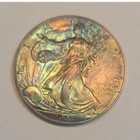 U.S. Mint American Eagle 2002 1 oz Silver Coin Bullion tarnished  on front