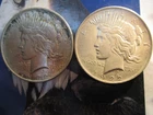 Lot of 2 90% Silver Peace Dollars (1)1922 D and (1)1922 P