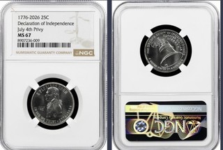 NGC MS67 2026 Declaration of Independence July 4th Privy Quarter Ships Next Week
