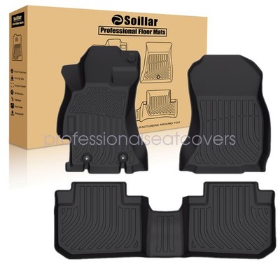 For 2014-2018 Subaru Forester TPE Floor Mats Liners 3PCS 3D Front & Rear Black