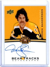 2023-24 Upper Deck Boston Bruins Centennial Bear Tracks - Derek Sanderson AUTO