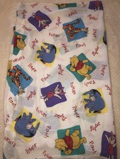 Vtg Disney Winnie The Pooh 1996 Tigger Eeyore Piglet Crib Fitted End Top Sheet