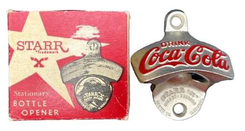 Vintage Coca Cola Metal Bottle Opener Original Starr X Box