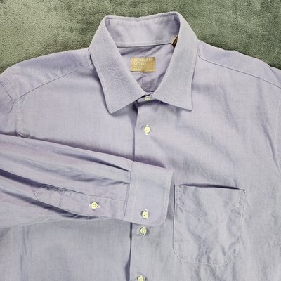 Gitman Gold Master Shirt Makers Mens 16.5/35 Purple Long Sleeve Button Up USA
