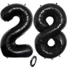 Large Foil Mylar Balloons 40 Inch Black Number Balloons Giant Jumbo Balloons ...