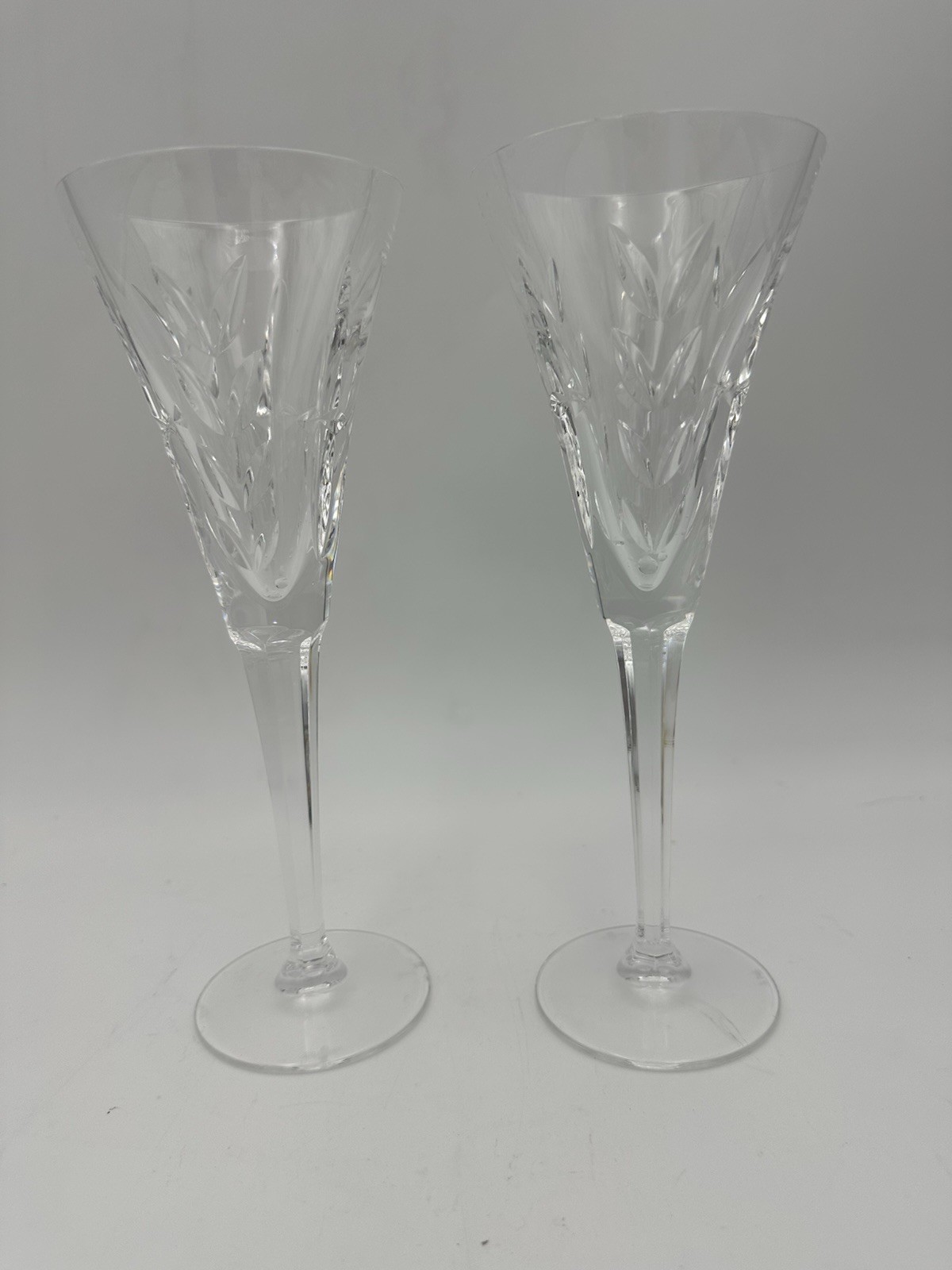 Waterford Crystal Champagne Flutes Set of 2 Elegant Stemware