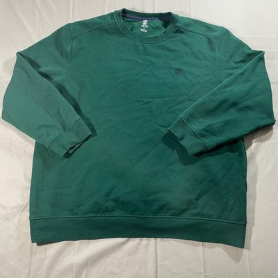 IZOD Performance Sweatshirt Green Crew Neck Mens XL Long Sleeve Cotton Blend