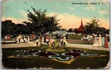 1912 View Of Humboldt Park Flowers People Buffalo New York Postcard H872