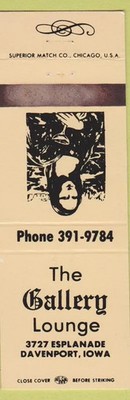 Matchbook Cover - Gallery Lounge Davenport IA Mona Lisa