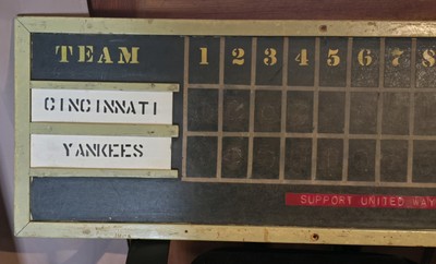 Vintage One-Of-A-Kind Baseball Chalkboard Scoreboard Sign From Bar