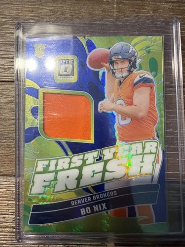 2024 Panini Donruss Optic - First Year Fresh Bo Nix #FYF-BNX Blue Hyper Prizm