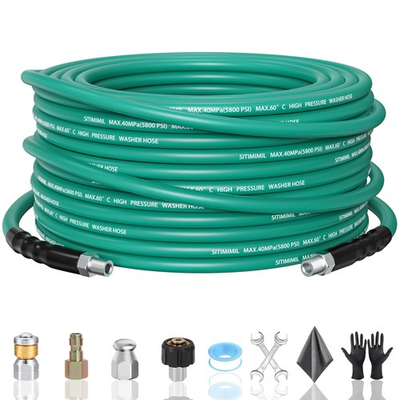 #ad #ad 25FT Sewer Jetter Kit for Pressure Washer1 4#x27;’NPT Drain Cleaner Hose 5800PSI... $71.49