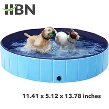 HBN Foldable Dog Pool, PVC Pet Swimming Pool, 47.2” x 11.8” Dog Pool Bathtub