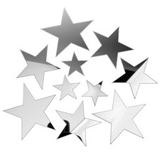 Silver Stars Acrylic Mirror Wall Stickers - 3D Acrylic Mirror Wall 40pcs