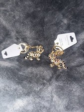 Rhinestone Bling Tiger Crystal Pendant Purse Charm Keychain Fob NWT Movable