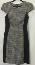 Moulinette Soeurs Anthropologie Black &Tweed Dress Sz 4 Lined