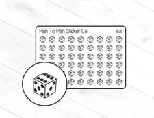 1825~~Dice/Game Night Planner Stickers.
