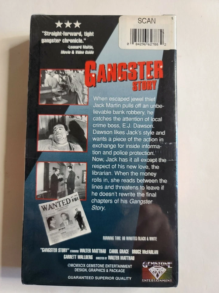 Gangster Story, New VHS ( Walter Matthau ) Foto 2 de 2