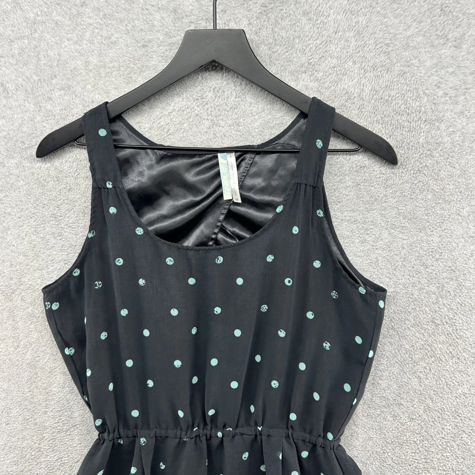 Vestido corto acampanado O'Neill para mujer talla M negro a lunares sin mangas Foto 3 de 4