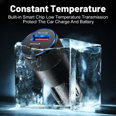 iphone charger cigarette lighter 4 Way Car 2USB PD Car Fast Adapter For Apple Say Goodbye To The Hassle Of Choosing Which Device To Charge First Now You Can Power Up Two Devices Simultaneously LISEN 60W Dual Port USB