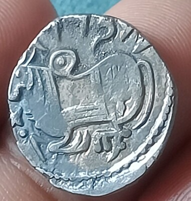 #A9#Indian OHINDA DYNASTY Samanta Deva HORSE -BULL SILVER coin BEAUTIFUL GRADE