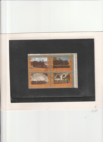 Umm al-Qaiwain V.A.E. 4er Block oben rechts " Historische-Lokomotiven "
