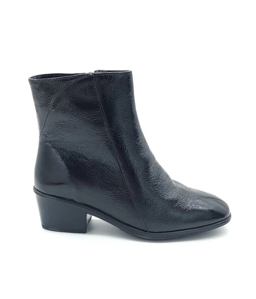 Botín Chelsea Naot Negro Arrugado Charol Cremallera Para Mujer Talla 5 EU 36 Foto 3 de 4