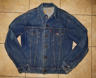 Vintage 60's Levi's Denim Jacket Two Pocket USA Made Trucker size 38 Small