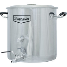 Hervidor de agua inoxidable Brewmaster de 8,5 galones con válvula de 2 puertos incluida olla de vino de cerveza