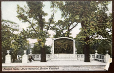 Postcard Boston Common Massachusetts Shaw Memorial 1897 Antique