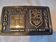 Saudi Arabia Construction Excellence Brass Buckle
