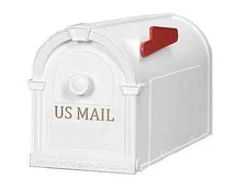 Quality Postal Pro Hampton Post-Mount White/Gold Letters Mailbox Mail Box Medium