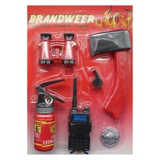 6tlg. FEUERWEHRMANN SPIEL-SET Kinder Feuerwehr Spielzeug Karneval Kostüm Zubehör