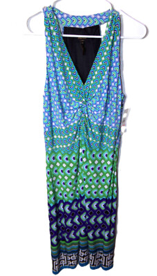 nwts laundry shelli segal sz.10, halter type top fit-flare dress