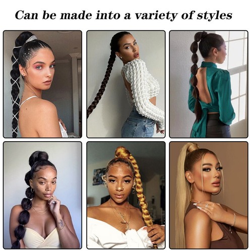 32" Extra Long Braided Ponytail Hair Extensions DIY Pony Tail Hair Piece Women - Picture 6 of 19