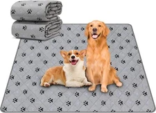 2 Pack 36"x 41" Waterproof Non Slip Wee Wee pad，Reusable Washable Pee Pads fo...