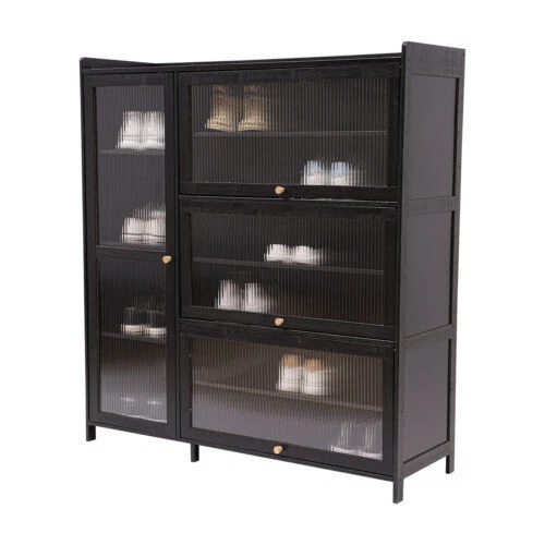 Bambú Zapatos Gabinete Zapatos Organizador de Almacenamiento con Puertas Zapatos Gabinete de Almacenamiento Foto 4 de 4