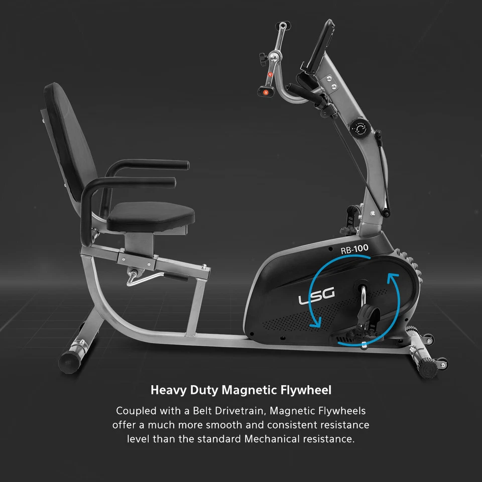 NEW LSG Fitness RB-100 Recumbent Bike Exercise Bike 8 Levels Magnetic Resistance - image 3 of 4
