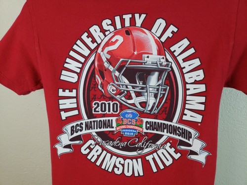 Maglietta Ufficiale 2010 BCS National Championship Alabama Crimson Tide Small - Foto 4 di 6