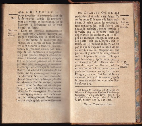 HISTOIRE du RÈGNE de CHARLES-QUINT par William ROBERTSON Chez DUFOUR 1775 Tome 4 - Picture 11 of 12