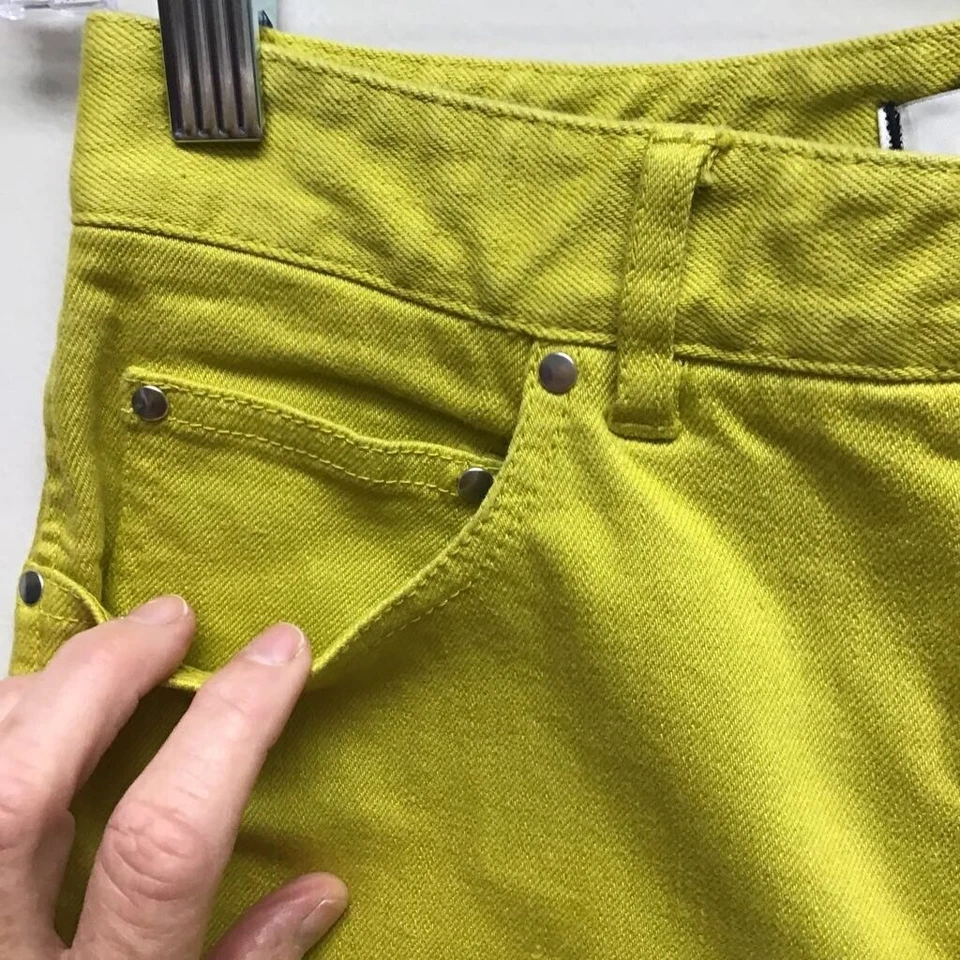 Tibi Mujer Trish Bermudas Caminar Pantalones Cortos Verde Prenda Teñida tiro Medio 00 Nuevo Foto 2 de 4