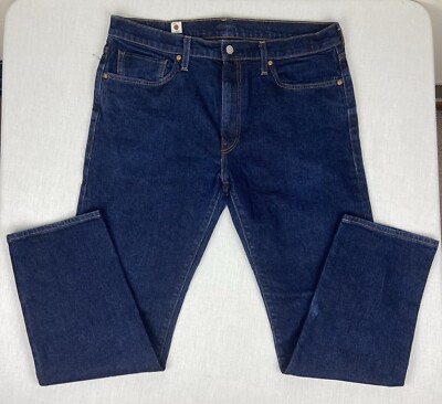Levi Strauss 502 Taper Blue Tab Big E Dark Wash Blue Jeans Mens