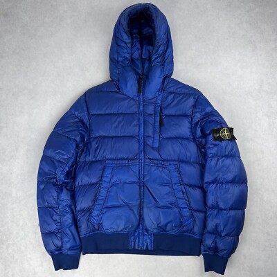 Stone Island Daunen Puffer Jacke Blau Mantel Medium 2207