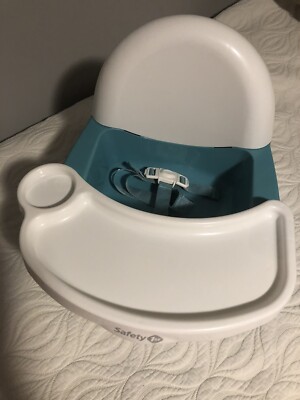 Safety 1st Easy Care Swing Tray Feeding Booster Chair: New Teal/White