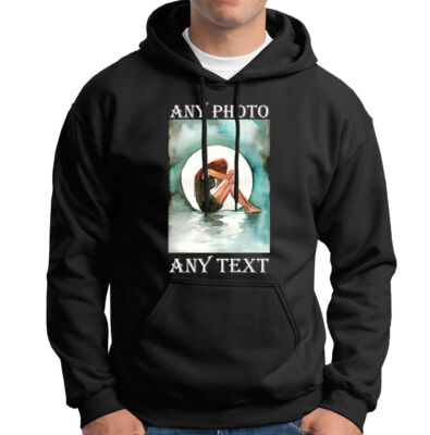 Personalisiert jedes Foto & Textbild Henne Party Hirsch Herren Kapuzenpullover #6NE Set 1T9A5