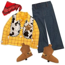 NWT Disney Store Woody Costume Set Boys Toy Story 3,4, 5/6,7/8,9/10