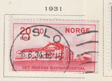 Norway Medical Famous Oslo cancer Radium Hospital stamp 1931 CV$18 UK