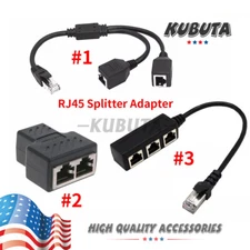 RJ45 Splitter Adapter 1 to 2/3 Ways Port CAT6/5/7 LAN Ethernet Cable Connector