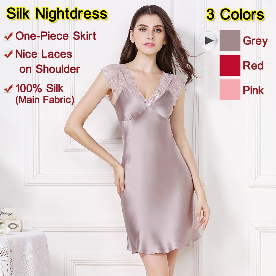 ladies one piece night dress Women Sleeping Gown Solid Colors Great Nightdress one piece Suveccha Martonline shop bangladeshothoba.com