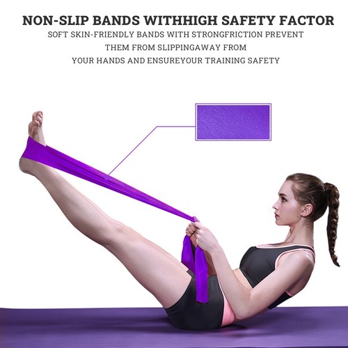 1.5m Resistance Band Straps Belt Yoga Pilates Home Gym Fitness Exercise Stretch - Picture 3 of 12